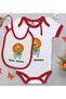 Bk Kids Hello Summer Designed Red Baby Bodysuit and Bib Gift Set - 1, for Ages 0-3 Months.