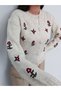 Floral embroidered crew neck sweater - 5