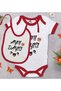 Bk Kids Red Baby Bodysuit and Bib Gift Set with the Same Uncle Design - 1, for Ages 12-18 Months.