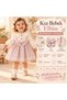 Baby, Girl, Ecru / Purple, Plaid Pattern, Lace Collar Detail, Bow Detail, Long Sleeve, Muslin Dress. - 3