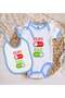 BK Kids "Umut Off" Design Blue Baby Bodysuit and Bib Gift Set-1, 0–3 Months - 2