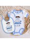 BK Kids Blue Baby Bodysuit and Bib Gift Set with Circumcision Design—6 Pieces, 3–6 Months - 2