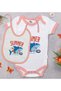 BK Kids Summer Time Patterned Pink Baby Bodysuit and Bib Gift Set-1, 12–18 months