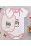 BK Kids "Happy Summer" Design Pink Baby Bodysuit and Bib Gift Set-1, 0-3 Months