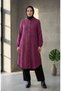 Hooded Buttoned Cashmere Coat 0201-22 Fuchsia