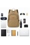 Waterproof Backpack with Laptop Compartment - Orthopedic, Multi-Compartment School, Work, Sports, Travel, Cabin-Sized Backpack (43X30X19 cm) - Unisex, Durable Canvas Fabric - Black, Green Khaki, Cream. - 6