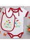 BK Kids Bayram Candy-Printed Red Baby Bodysuit and Bib Gift Set-1, 12–18 months