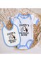 Bk Kids Daddy's Drinking Buddy Design Blue Baby Bodysuit and Bib Gift Set - 1, for 0-3 Months. - 2
