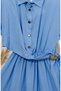 Half-Buttoned Dress with Elastic Waistband 0319-02, Ice Blue. - 4