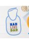 BK Kids "Rad Like Dad" Design Blue Baby Bodysuit and Bib Gift Set-1, 12–18 Months - 3