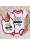 BK Kids "His Name Is Daddy" Design Red Baby Bodysuit and Bib Gift Set-1, 0-3 Months - 2