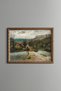 Village Road Scenery - Vintage Patterned Painting - Slim Model