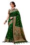 Designer Festive Wear Soft Silk Saree with Elegant Motifs, Pre-Stitched Fall & Pico | - 2