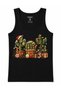 Christmas Cactus Trio – Festive Holiday Lights Graphic Tank Top.