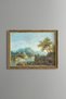 Riverbank Scenery - Vintage Patterned Painting - Slim Frame
