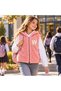Girls' and Boys' Powder-Pink Plush Vest with Zipper, "W" Embroidered Hood, Sleeveless Top, Ages 8–13, Rose Pink - 2