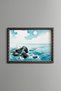 Waves on Kojima Island - Vintage Patterned Painting - Slim Frame
