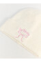 Seray New Season Beige Embroidered Baby Girl Beanie - 2