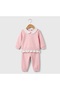 100% Cotton 3 Thread 2 Piece Polar Inner Baby Collar Winter Girl's Set Pink 6 Months 12 Months, 18 Months, 2 Years Girl - 2
