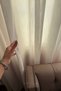 Blue |   Cream-Colored Thick Linen Tulle Curtain |   1X3 Tight Pleats |   Heavy Weight |   Flowing. |   Special Series - 3
