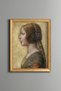 Portrait of a Young Woman - Vintage Patterned Painting - Slim Model