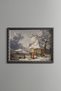 Winter Landscape with Human Figures - Vintage Patterned Painting - Slim Frame
