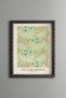 Blue Floral Green Pattern - Vintage Patterned Painting - Slim Model