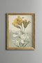 Yellow and White Lilies - Vintage Patterned Painting - Slim Frame