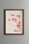 Red Leaf Branch - Vintage Patterned Painting - Slim Model