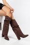 Women's Santorini Bitter Almond Suede Boots with a Pull-On Design and Drawstring Detailing. - 2