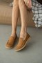 Brelin Thick Heel Single Strap Detail Women's Shoes - Tan Suede - 2