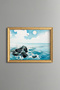 Waves on Kojima Island - Vintage Patterned Painting - Slim Frame