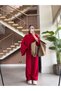 Butterfly Collar Zipper Tricot Pants Suit - 7