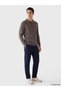 Esvab • Modern & Distinctive Devrik Roba Collar Embroidered Men's Knitwear Sweater - 3