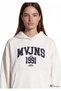 M1S20141 Women's Sweatshirt with Jeans Logo Print, White. - 5