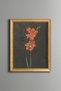 Red Flower Branch - Vintage Patterned Painting - Slim Model