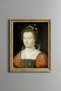 Portrait of a Young Woman - Vintage Patterned Painting - Slim Model