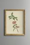 Pink Floral Branch - Vintage Patterned Painting - Slim Frame