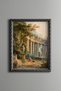 A Fountain and Column in a Park - Vintage Patterned Painting - Slim Model