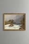 House by the River - Vintage Patterned Painting - Slim Model