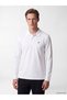 Peak New Season White Polo Collar Embroidered Men's Sweatshirt