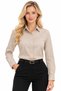 Women's Beige Premium Slim-Fit Long-Sleeve Classic Shirt. - 2