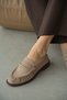 Lurein Women's Loafer with Ruffled Detail and Lightly Thick Heel - Vizon Suede - 3
