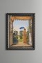 Two Women at the Open Door - Vintage Patterned Painting - Slim Model