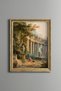 A Fountain and Column in a Park - Vintage Patterned Painting - Slim Model