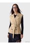 Peak New Season Beige Wrap-Neck Belted Women's Vest