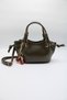 Women's Khaki Crisscross Straps Crossbody Handbag and Shoulder Bag with Knot Detail and Cherry Charm Accessory - 6