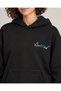 Black Van Gogh Starry Night Framed Embroidered Oversized Hoodie Sweatshirt - 3