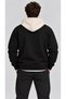 Unisex Ny Printed Patchwork Color Hooded Zip-Up Sweater - 2
