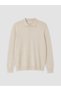 Peak New Season Beige Polo Collar Wool Blend Men's Knit Sweater - 5